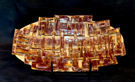 Caramel Oval Platter with stand