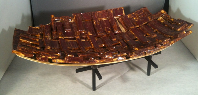 Caramel Oval Platter with stand