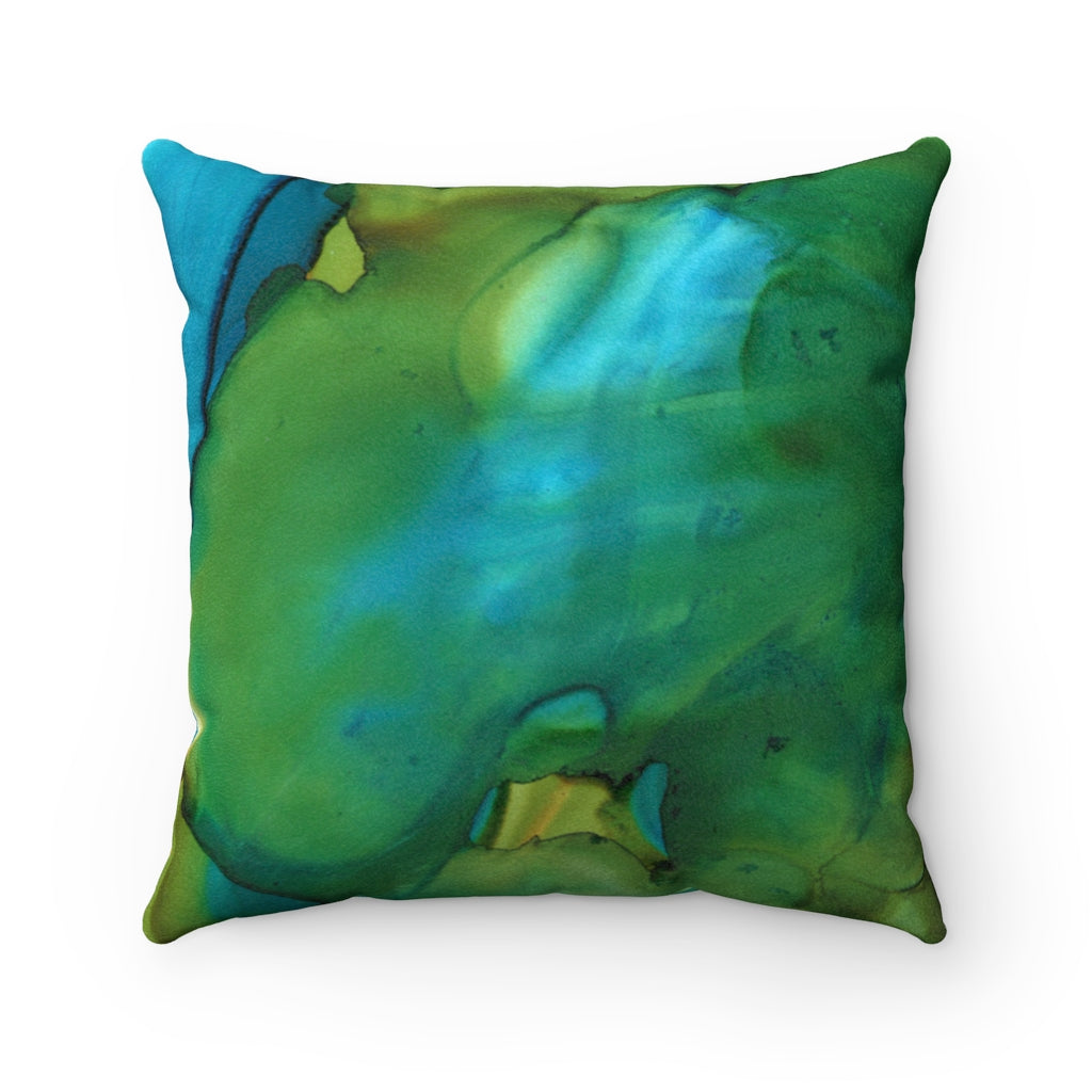 Blues Faux Suede Square Pillow