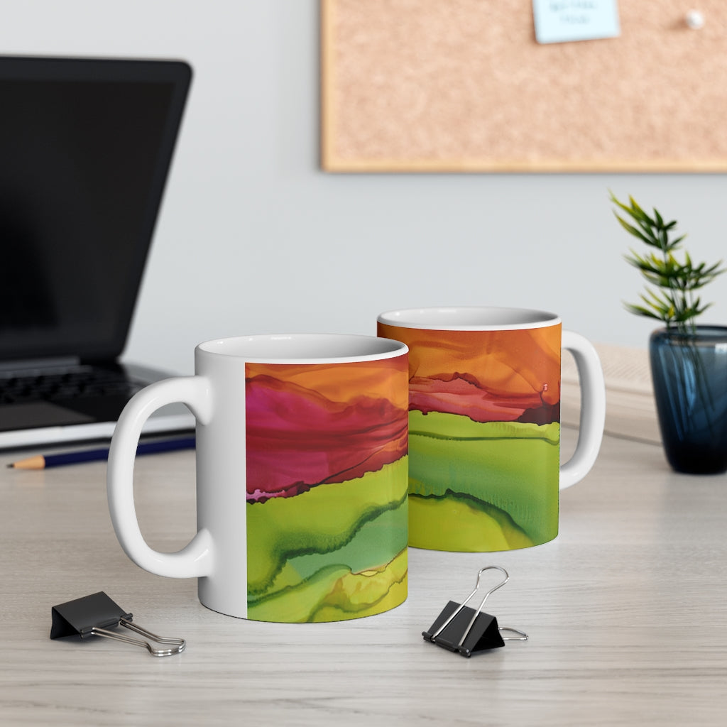 Meadow Sunset Ceramic Mug 11oz