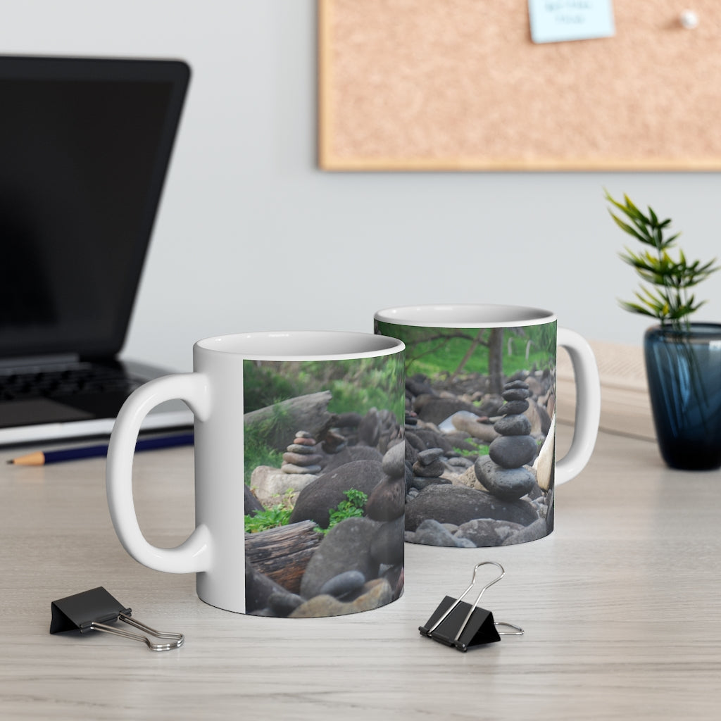 Stacked Beach Stones Ceramic Mug 11oz