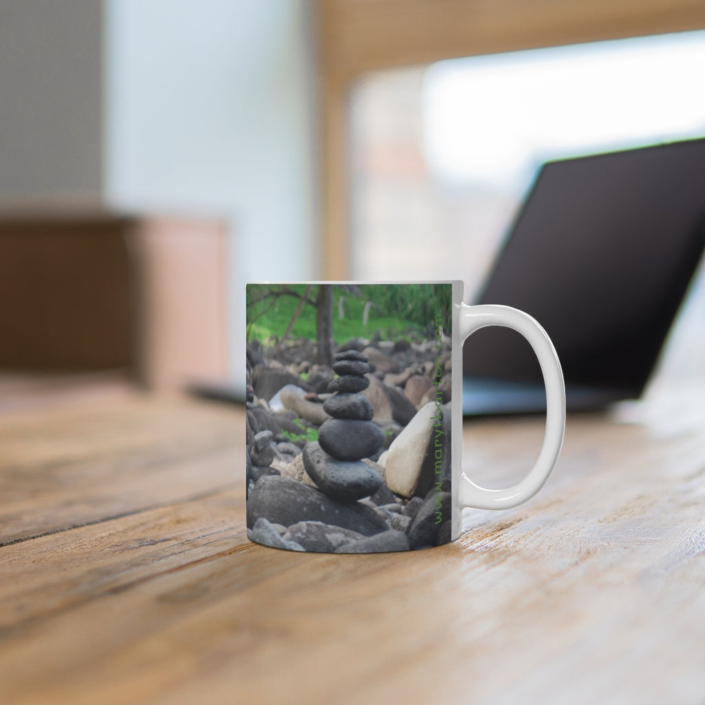Stacked Beach Stones Ceramic Mug 11oz