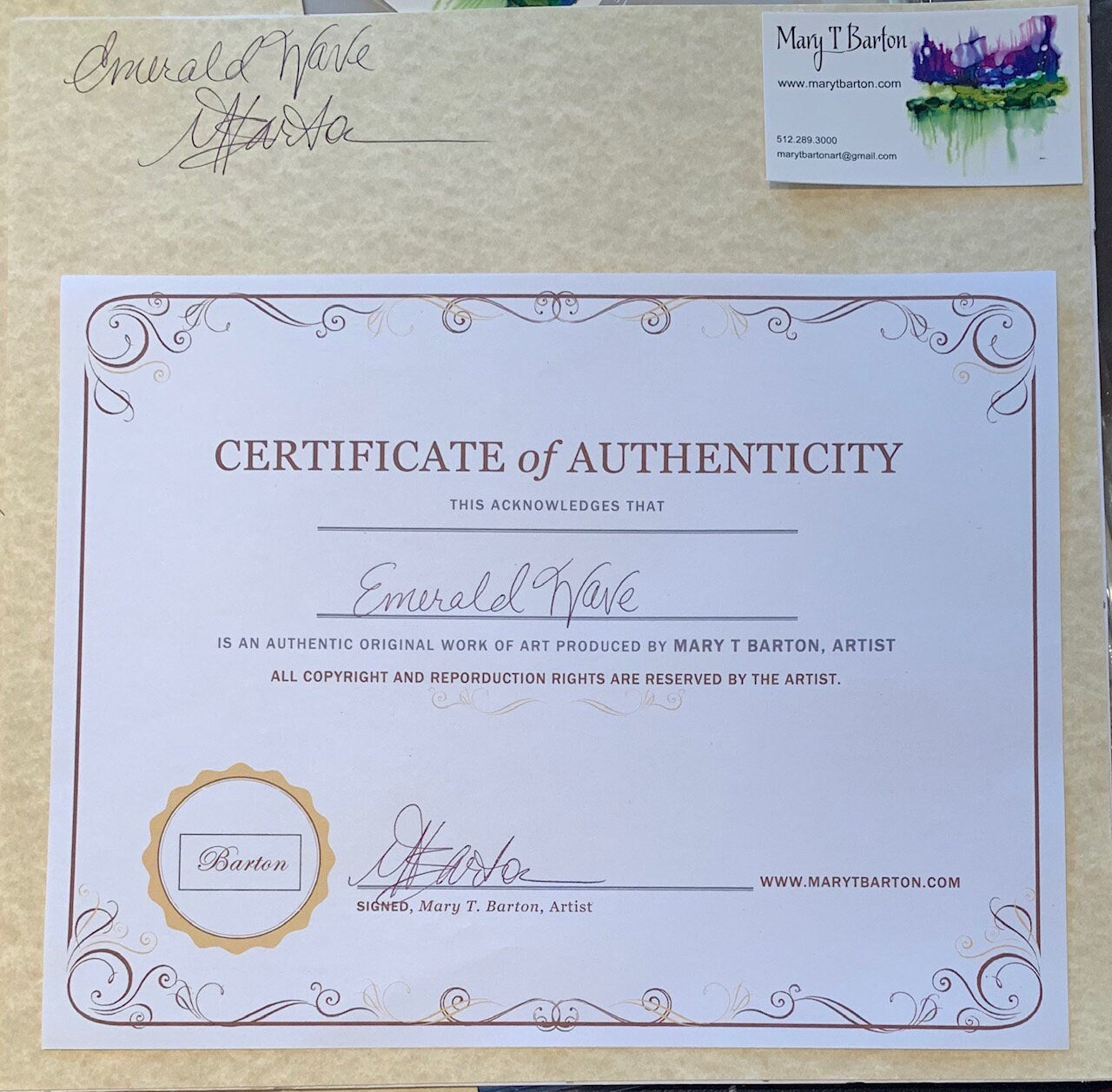 Original alcohol ink 12 x 12 "Emerald Wave"