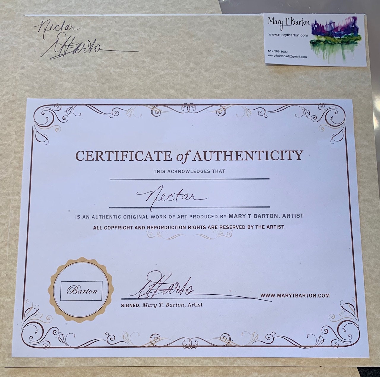 Original alcohol ink 12 x 12 "Nectar"