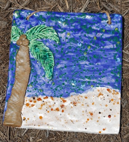 A Starry Night in the Tropics ceramic wall tile