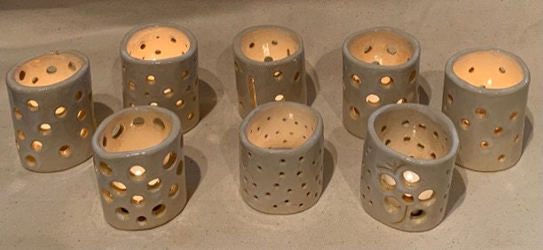 Luminaires -- 8 handmade stoneware indoor/outdoor