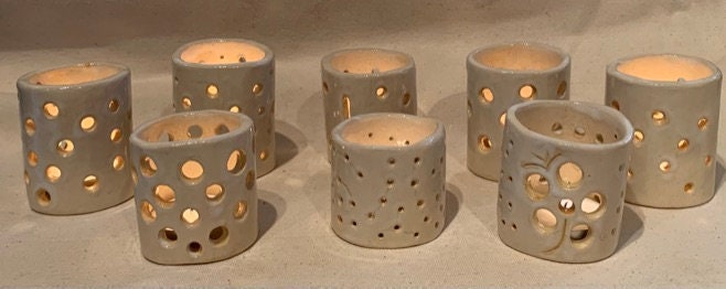 Luminaires -- 8 handmade stoneware indoor/outdoor